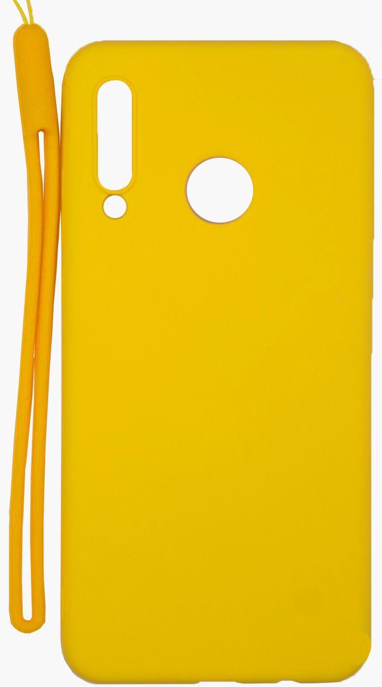 Evelatus Huawei P30 Lite Soft Touch Silikoninis dėklas with Strap Geltona