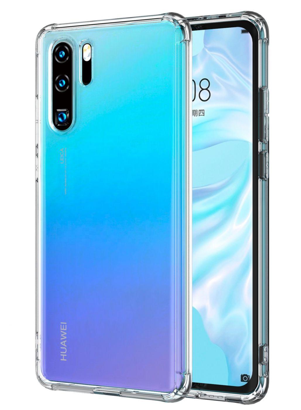 Evelatus Huawei P30 Pro Military Shockproof Silikoninis dėklas TPU Transparent