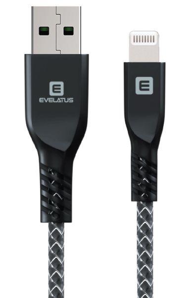 Kabelis USB Evelatus USB-A - Lightning 1 m Juodas