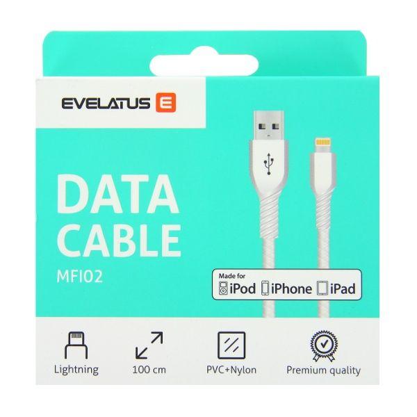 Kabelis USB Evelatus USB-A - Lightning 1 m Juodas