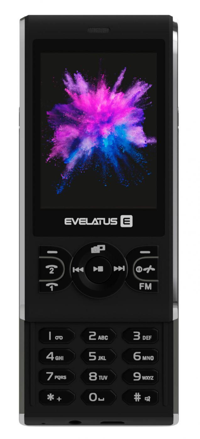 Evelatus Myriad Pogu Telefons Slaiders ar Divām Sim kartēm Radio Mp3 Kameru Grafīta Melns