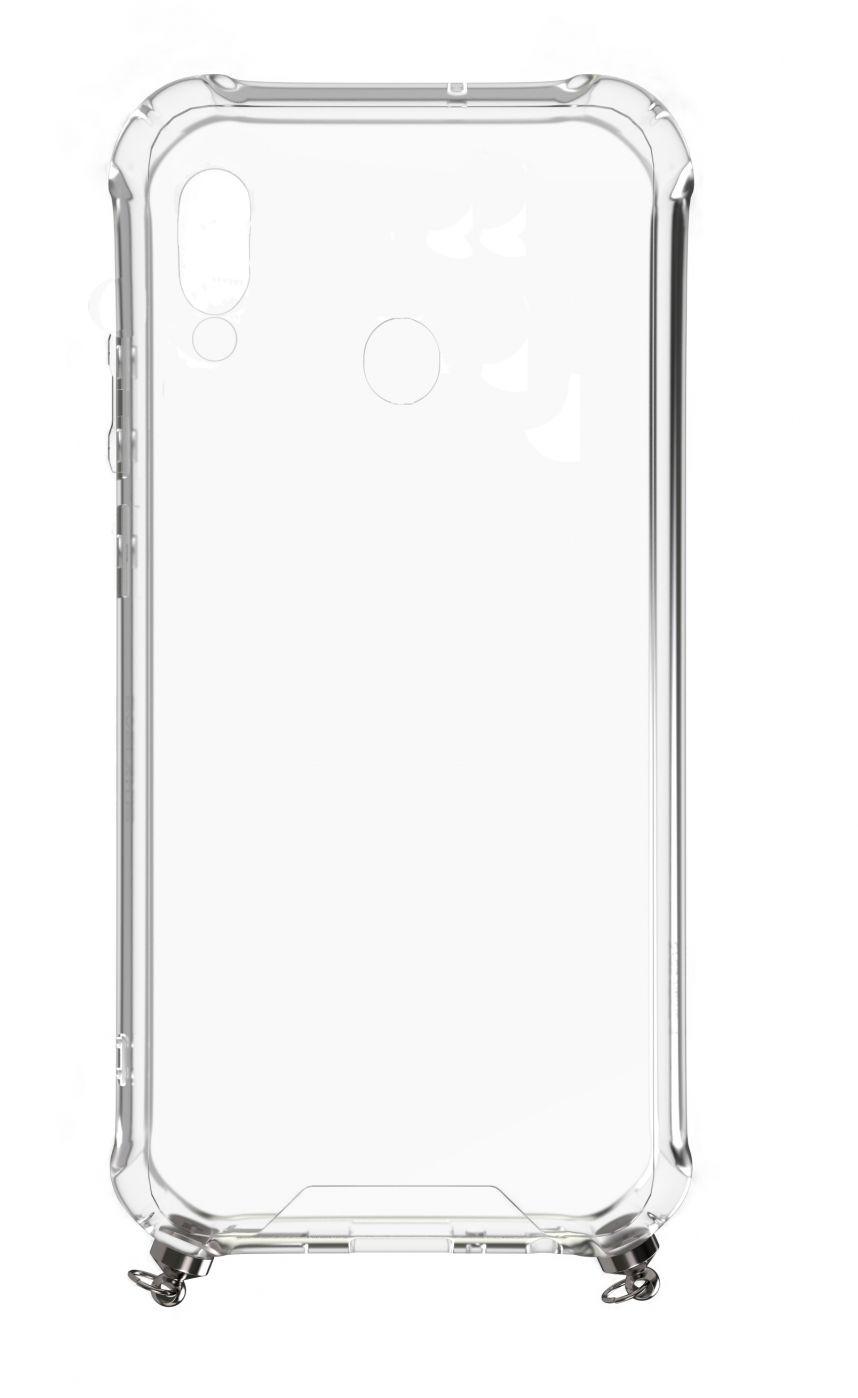 Dėklas Evelatus Samsung Galaxy A20e Silicone Transparent with Necklace TPU Strap Space Gray