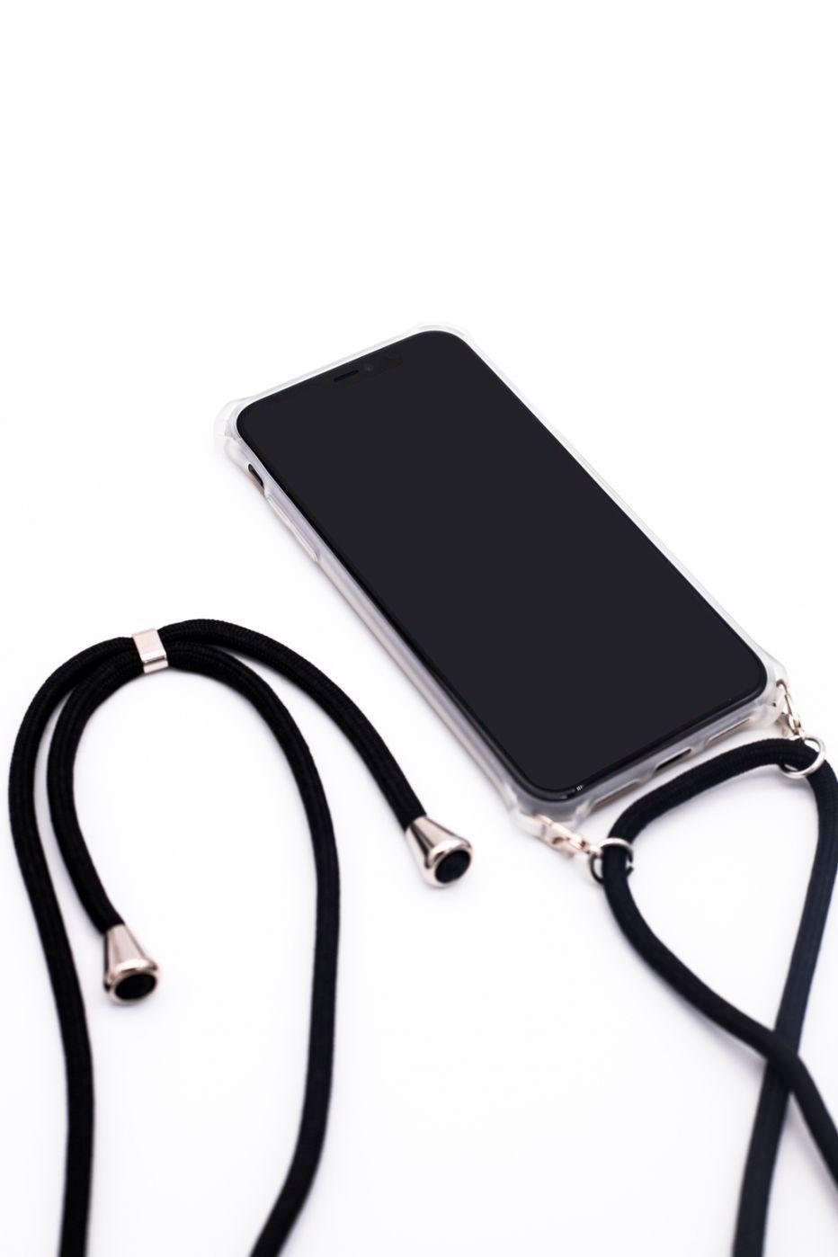 Dėklas Evelatus Samsung A40s Case with rope Juodas Transparent