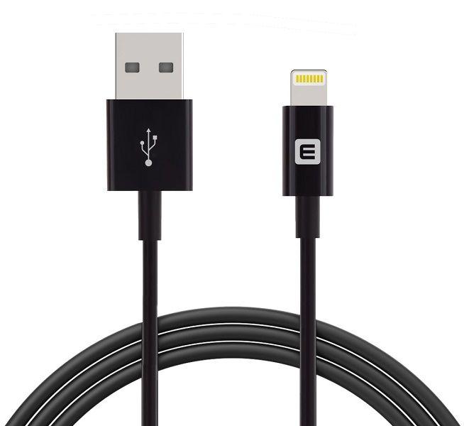 Kabelis USB Evelatus USB-A - Lightning 1 m Juodas