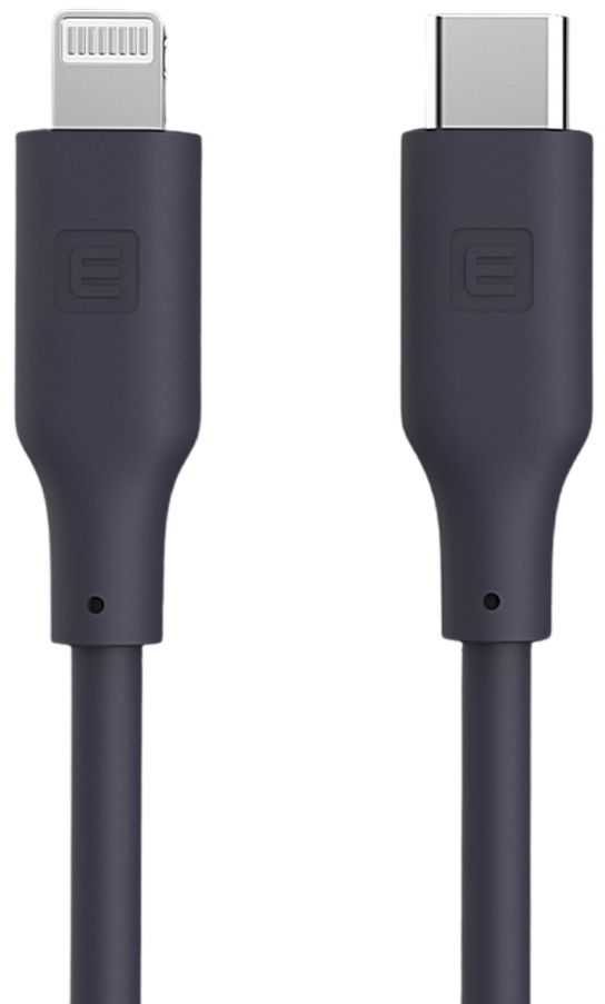 „Evelatus“ USB C į „Lightning“ silikoninis kabelis 1,2 m (MFI10CL) 60 W / 20 V 3 A šiltai pilkas