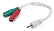 GEMBIRD CCA-417W Gembird adapteris stereo mini lizdas (M) 4 kontaktų -> 2 mini lizdai (F), 20 cm, baltas