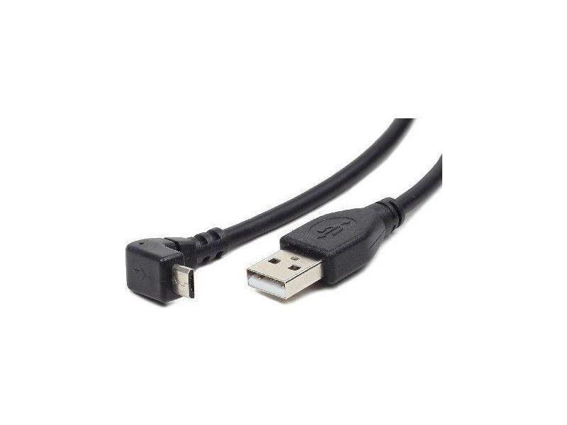 Gembird Cablexpert USB A - MicroUSB B, 1,8 m kampinis mikro-USB laidas, USB A, Micro-USB B, 1,8 m, Juodas