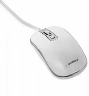 Otinė pelė GEMBIRD MUSW-4B-06-WS/Wired optical mouse, USB, white/silver