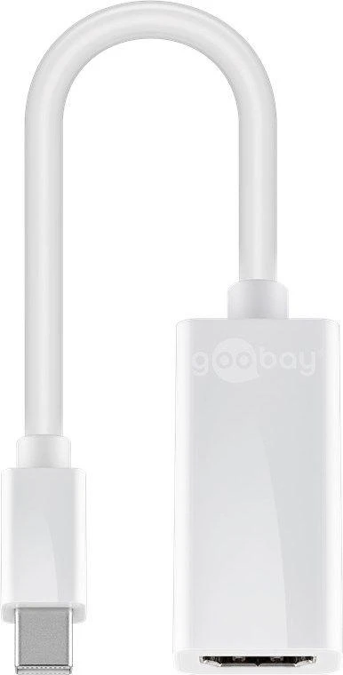 Goobay | Mini DisplayPort/HDMI adapterio laidas 1.1 | 51729 | Baltas | Mini DisplayPort vyriškas | HDMI moteriškas (A tipas)