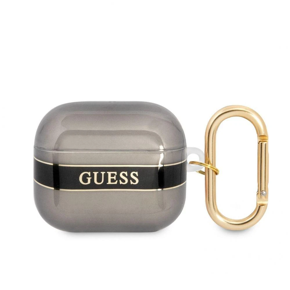 Dėklas GUESS GUA3HTSK AIRPODS 3 COVER Juodas/Juodas STRAP COLLECTION