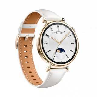 HUAWEI WATCH GT4 41mm Gold White Leather Armband