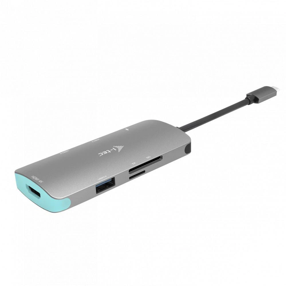 I-TEC USB C metalinis nano dokas 1xHDMI 4K 1xSD kortelių skaitytuvas 1xmicroSDCardreader 3xUSB 3.0 prievadas 1xUSB-C PD suderinamas su T