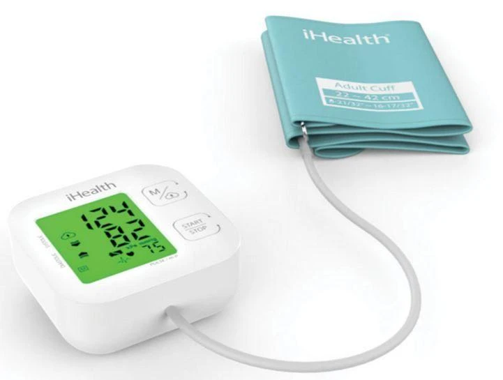 Kraujospūdžio matuoklis iHealth | Trasa | KN-550BT | Baltas/Mėlyna | Kraujospūdžio (sistolinio ir diastolinio) apskaičiavimas, Širdies susitraukimų dažnio skaičiavimas | 4 | Belaidis Bluetooth ryšys | Automatinis | Svoris 438 g