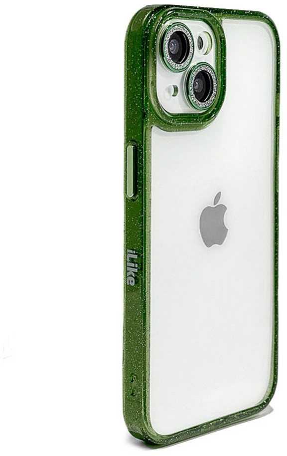 iLike galinis dėklas Apple iPhone 15 žvaigždutės formos akrilinis objektyvo dangtelis Baltas ILIAPP15SACW