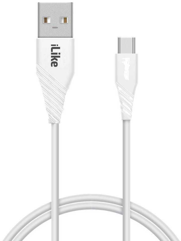 iLike ICT01 Izturīgs TPE USB uz USB-C (Type-C) Universāls Ātrs 3.1A Uzlādes kabelis 1m Balts