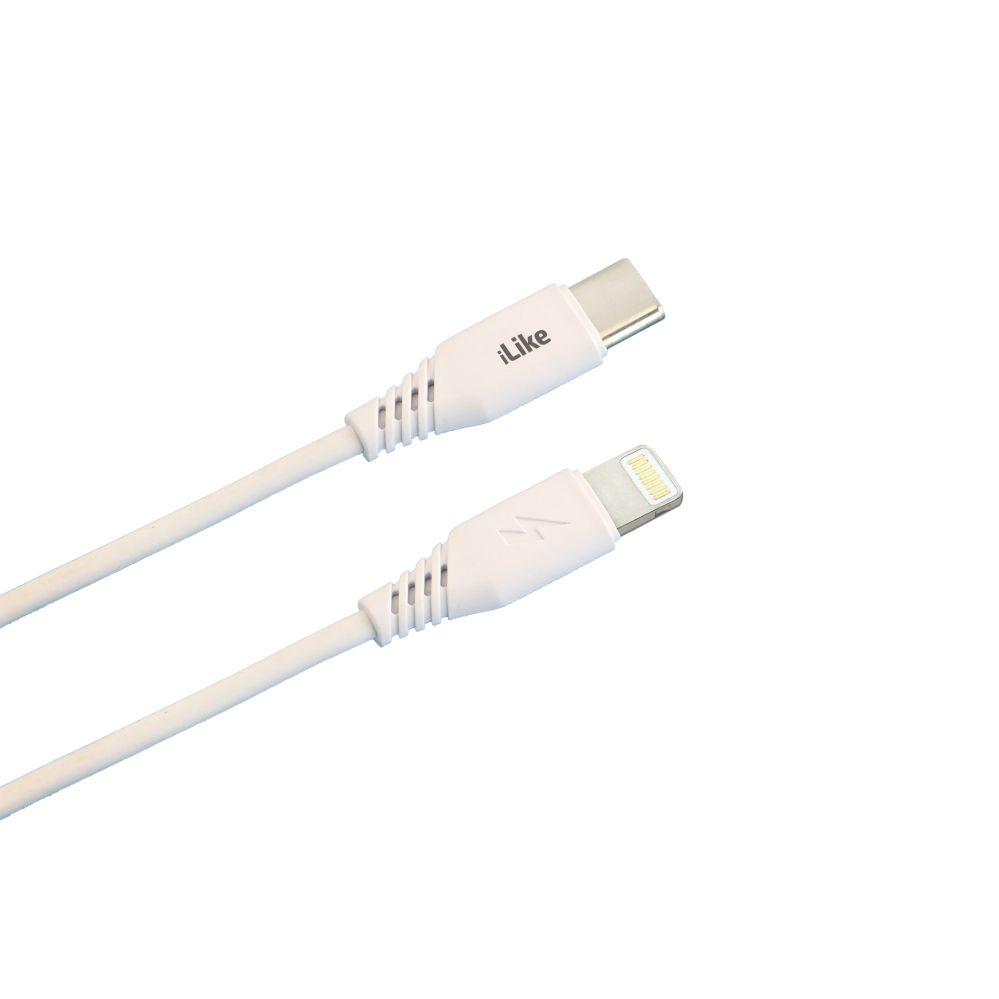 iLike CTL01 Izturīgs TPE USB-C uz Lightning Ātrās uzlādes Kabelis 1m Balta