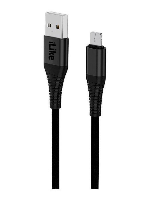 iLike ICM01 Izturīgs TPE USB uz Micro USB Universālais Lādētāja Kabelis 1m Melns