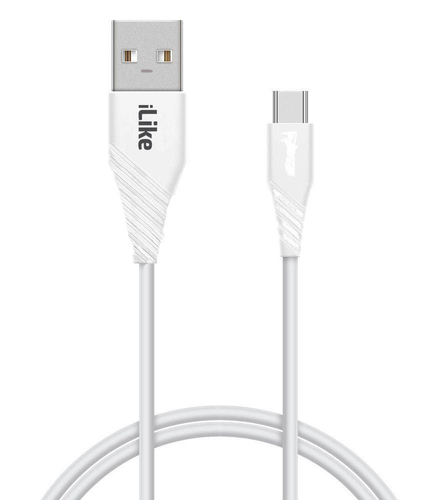 iLike ICT01 Izturīgs TPE USB uz USB-C (Type-C) Universāls Ātrs 3.1A Uzlādes kabelis 1m Balts