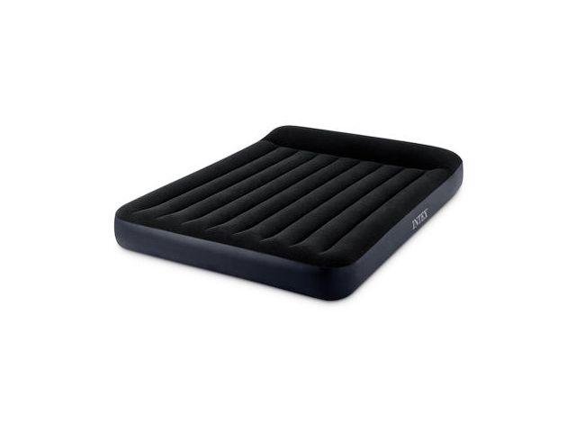 Intex Full Pillow Rest Classic Airbed su Fibre-Tech įmontuotu siurbliu, Juodas, 191x137x25cm