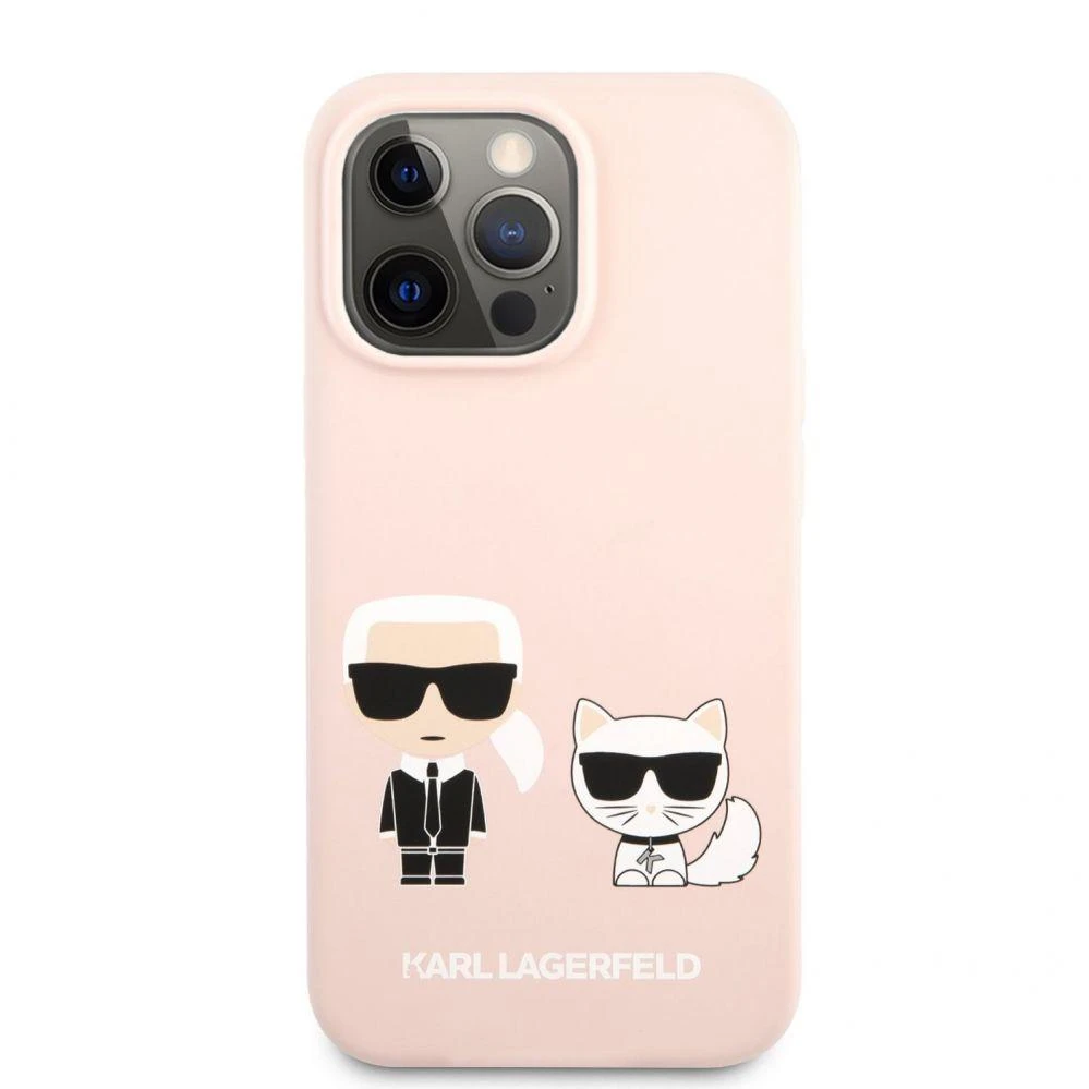 Karl Lagerfeld KLHCP13LSSKCI Apple iPhone 13 Pro / 13 6,1″ kietas dėklas light rožinės spalvos Silicone Karl