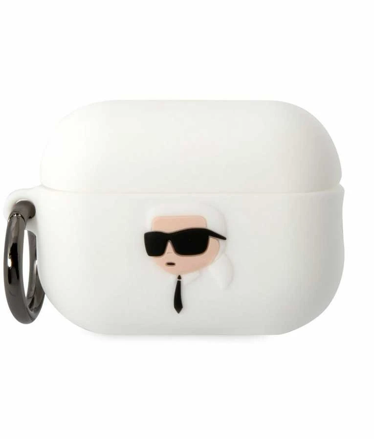 Karl Lagerfeld KLAP2RUNIKH AirPods Pro 2 (2022/2023) dėklas baltos spalvos Silicone Karl Head 3D