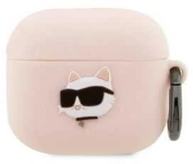 Karl Lagerfeld KLA3RUNCHP AirPods 3 dėklas rožinės spalvos Silicone Choupette Head 3D