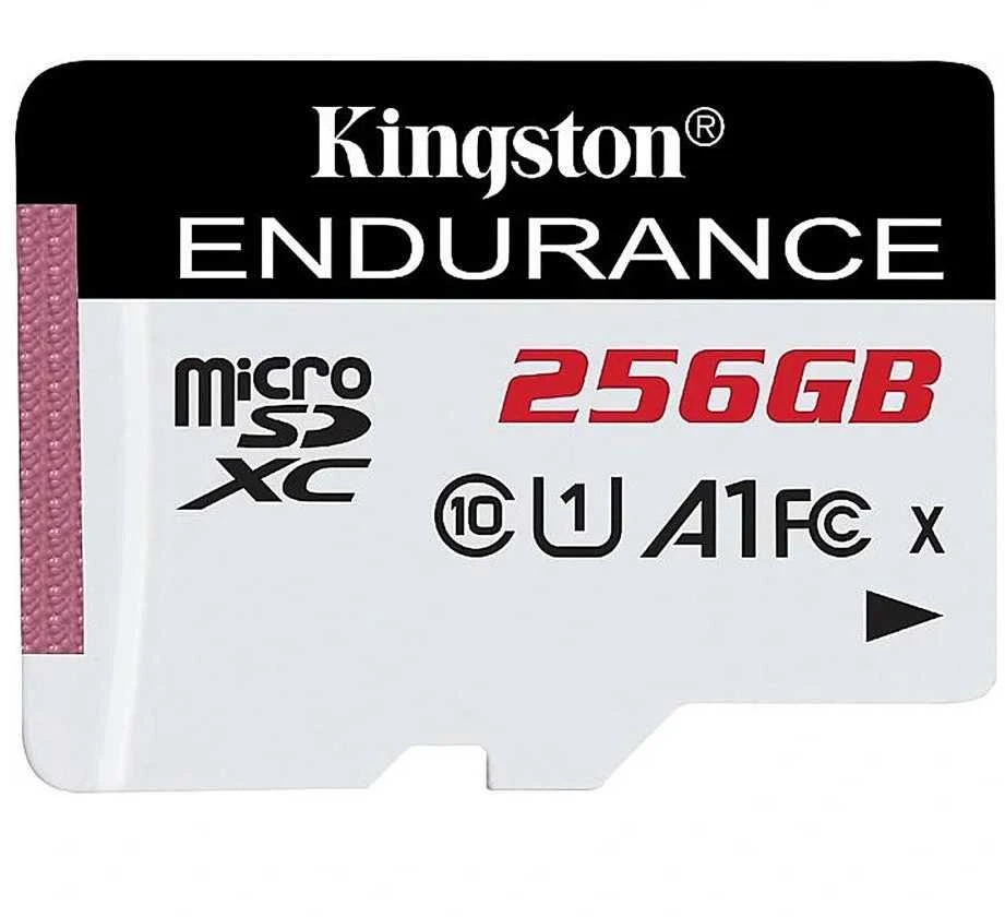 Kingston MicroSD 256GB atminties kortelė iš arti