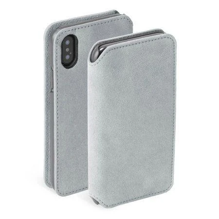 Pilkas telefono dėklas Krusell Broby 4 Card SlimWallet iPhone X/XS