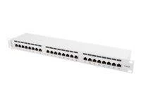 LANBERG PPS6-1024-S Patch Panel 24 prievadas 1U kat. 6 ekranuoti pilkai