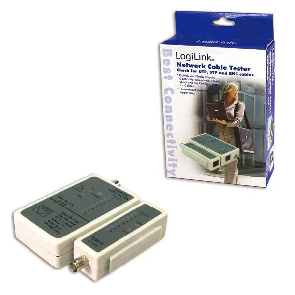 LogiLink Prisijungti | RJ45 ir BNC kabelių testeris su nuotoliniu įrenginiu