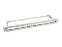 LOGILINK NK4041 LOGILINK- Keystone Panel for 24 Keystone Jacks / Coupler, ekranuotas, pilkas