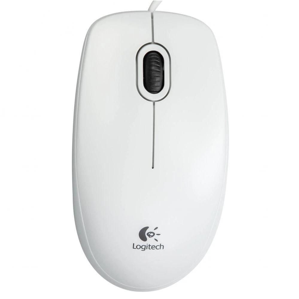 Pelė LOGITECH B100, USB, balta sp.