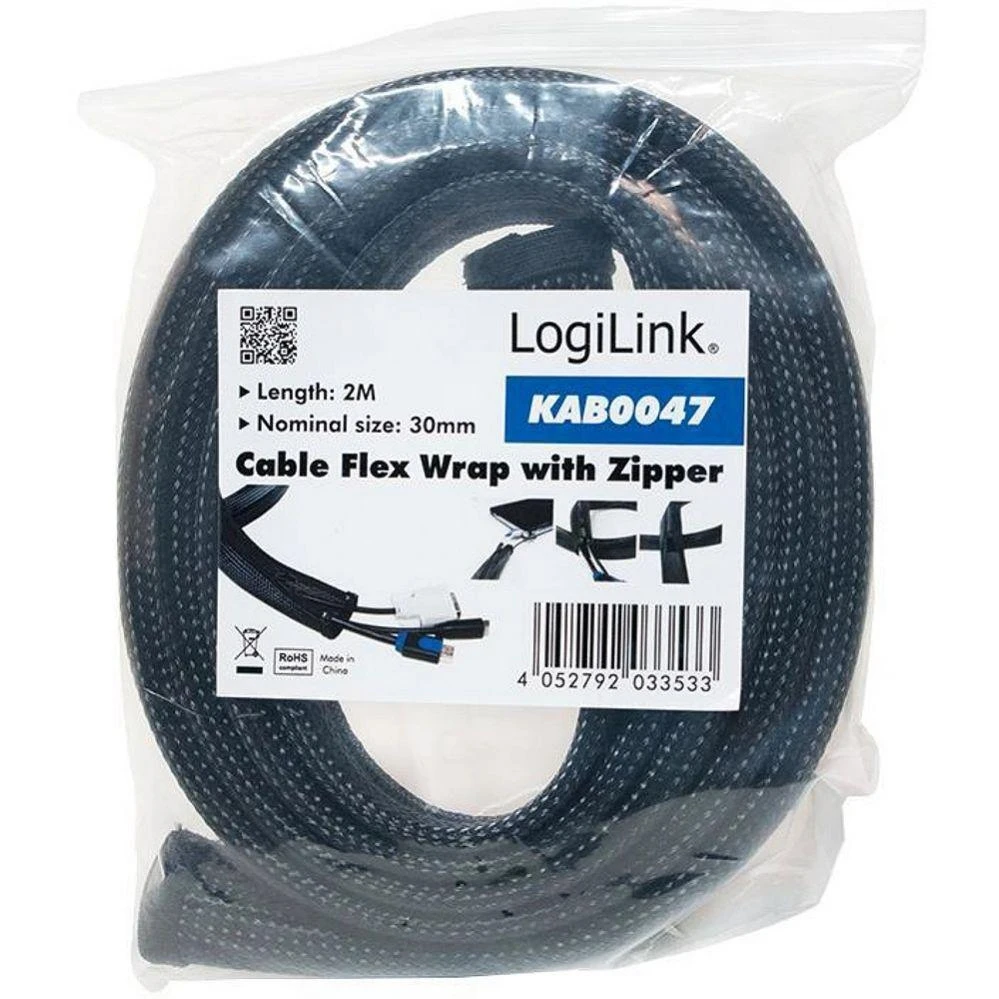 LOGILINK KAB0047 LOGILINK - Lanksčios kabelio apsauga su užtrauktuku 2m