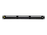 NETRACK 104-01 patch panel 19inch 24-jungtys kat. 5e UTP su lentyna