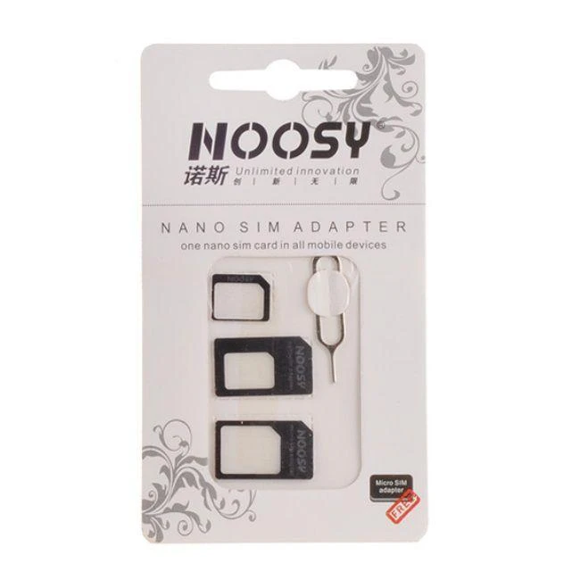 Noosy SIM kortelės adapterio rinkinys + adata juoda