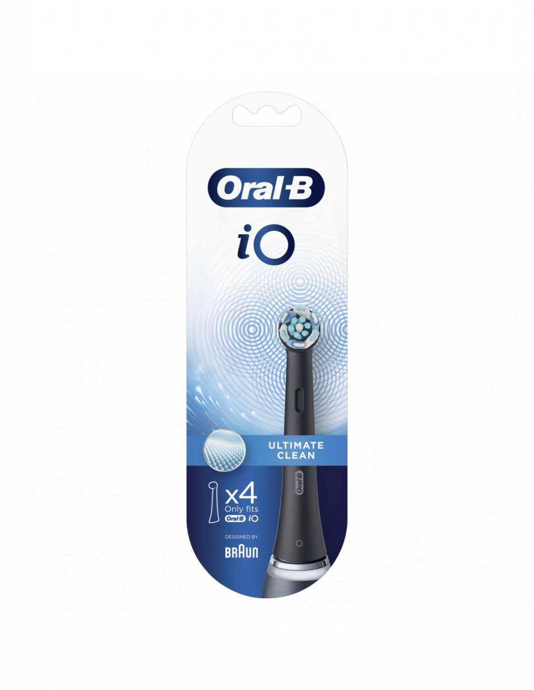 BRAUN iO RB CB-4 Ultimate Clean Juodas 4ct antgaliai dantų šepetėliui