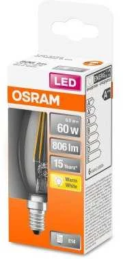 Osram Parathom Classic LED Filament 60 nepritemdytas 6W/827 E14 lemputė | E14 | 6 W | Šiltas Baltas