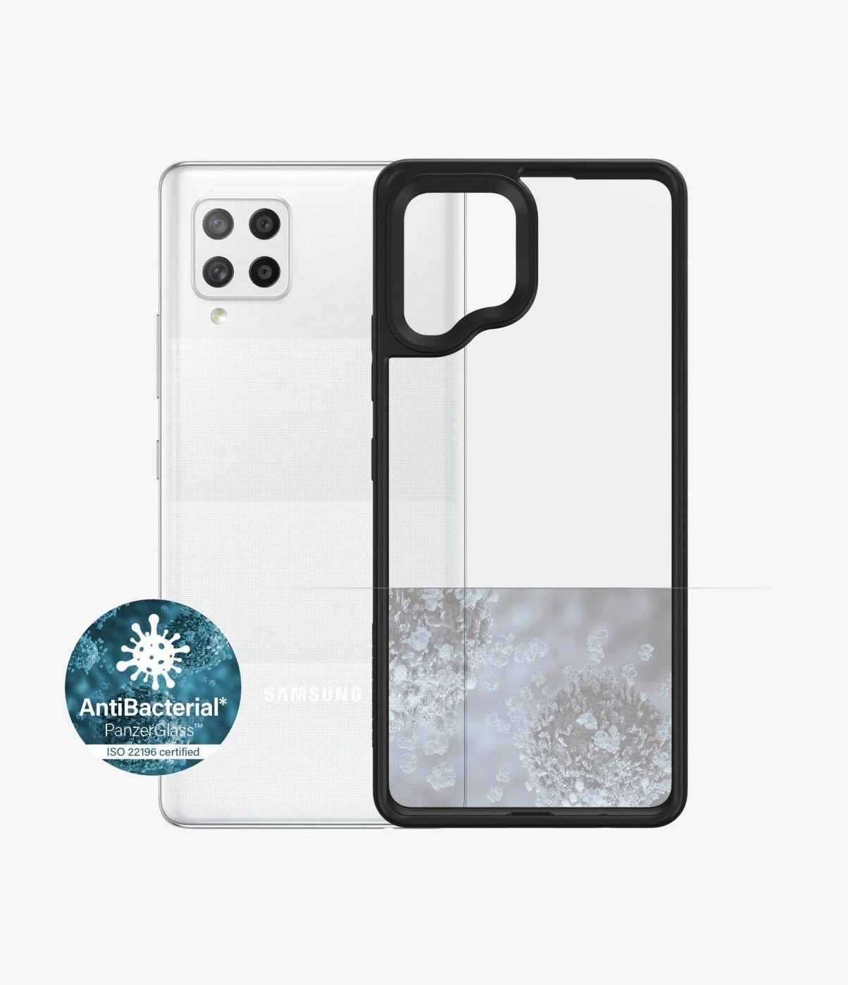 Panzer Glass PanzerGlass | Skaidrus dėklas | Samsung | Galaxy A42 5G | Grūdintas stiklas | AB Juodas | Tinkamas atvejams; Daugiau nei 19 % geresnis apsaugos efektyvumas; Plastikinis rėmas, supantis galines kameras; Grūdintas stiklas nuo senėjimo; Darbai w. belaidis įkrovimas; korio raštas, pagerinantis smūgio absorbciją; Plonas madingas dizainas; Visuose kampuose šiek tiek išpūsti buferiai, kad sustiprintų apsaugą