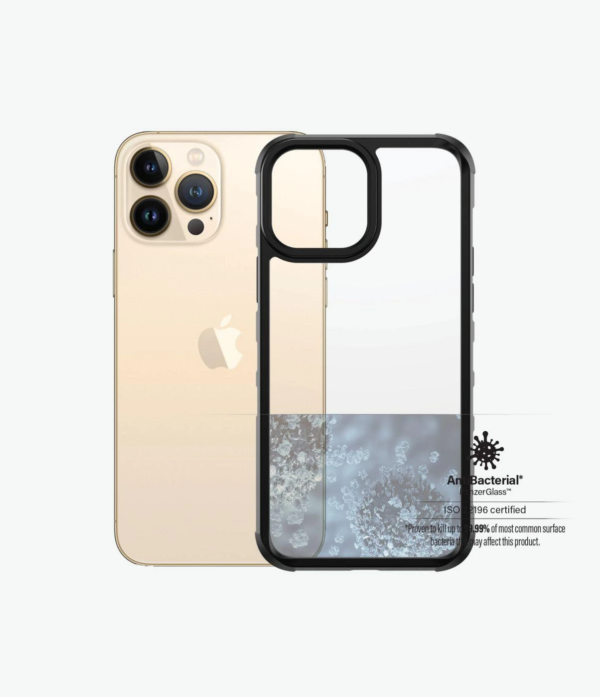 Panzer Glass PANZERGLASS CLEAR CASE IPHONE 13 PRO MAX ANTIBACTERIAL MILITARY GRADE SILVERBULLET Juodas