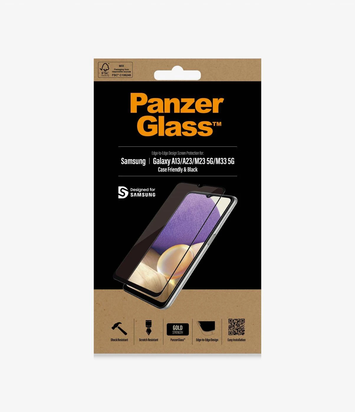 Panzer Glass PanzerGlass | Ekrano apsauga | Samsung | Galaxy A13/M23 5G/M33 5G | Stiklas | Juodas | Tinkamas atvejams