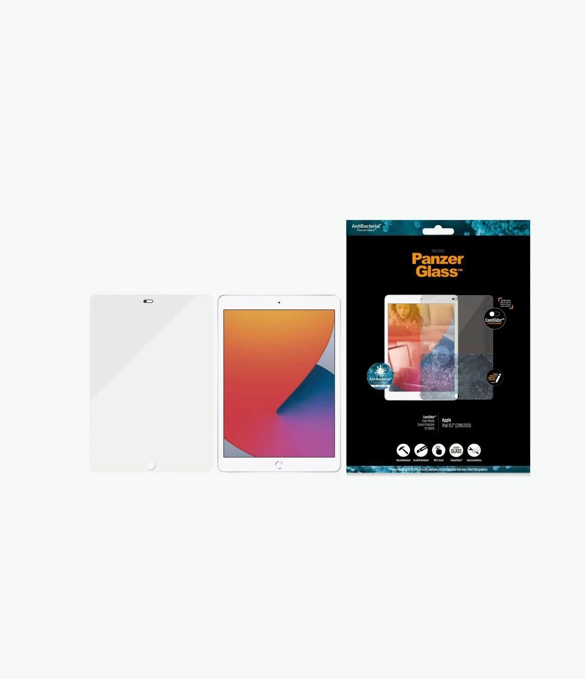 Panzer Glass PanzerGlass | Ekrano apsauga su CamSlider | iPad (19/20/21)CF | Skaidrus