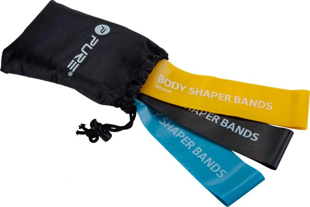 Pure2Improve | Body Shaper Bands, Set of 3 | Juodas, Mėlyna and Geltona