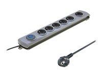 QOLTEC 50165 Apsaugos nuo viršįtampių Quick Switch 6 lizdai pilka 1.8m