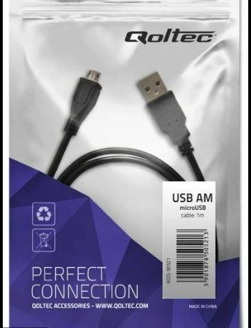 QOLTEC 50521 kabelis USB 2.0 kištukas / mikro USB kištukas