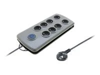 QOLTEC 50162 Apsaugos nuo viršįtampių Quick Switch 8 lizdai pilka 2,5m