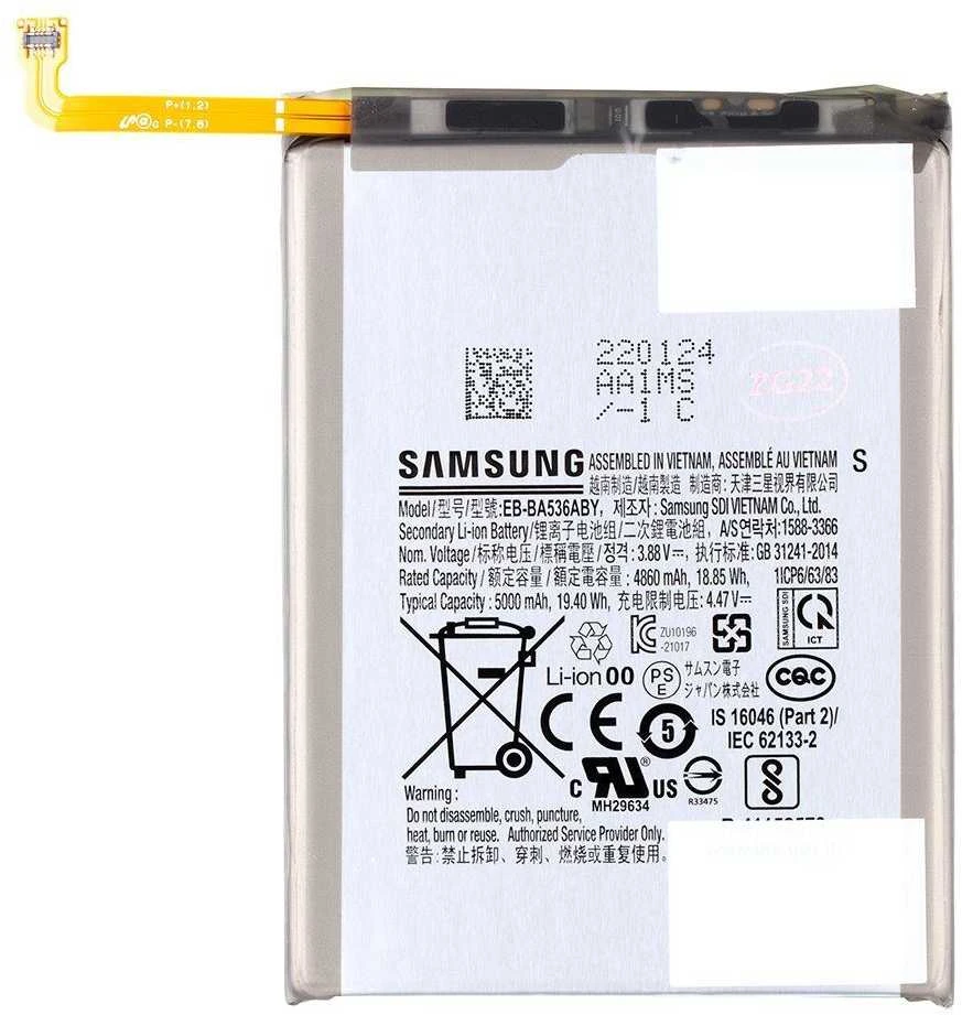 EB-BA536ABY „Samsung“ ličio jonų akumuliatorius, 5000 mAh (servisų paketas)