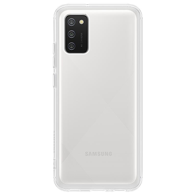 Dėklas QA026TTE minkštas skaidrus dangtelis, skirtas Samsung Galaxy A02S skaidrus (skaidrus)
