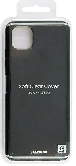 Dėklas QA226TBE minkštas skaidrus dangtelis, skirtas Samsung Galaxy A22 5G (Juodas)