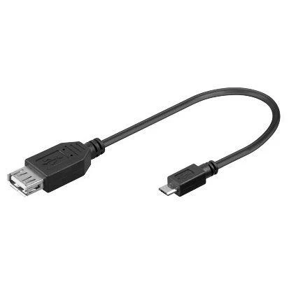 Sbox Technology USB A–microUSB laidas, 0,1 m, juodas