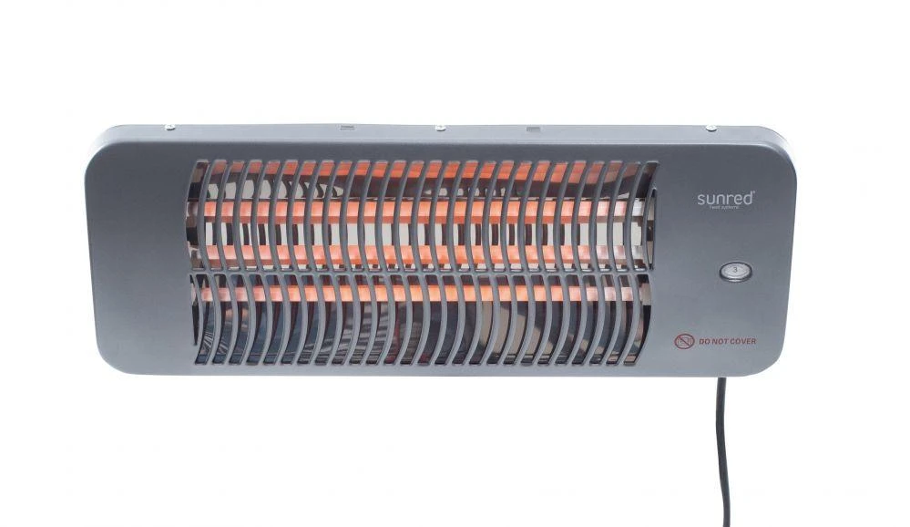 SUNRED® Lugo Quartz pakabinamas infraraudonųjų spindulių terasos šildytuvas LUG-2000W, 2000 W, Pilkas